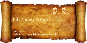 Décsey Kinga névjegykártya