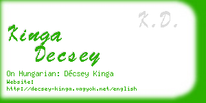 kinga decsey business card